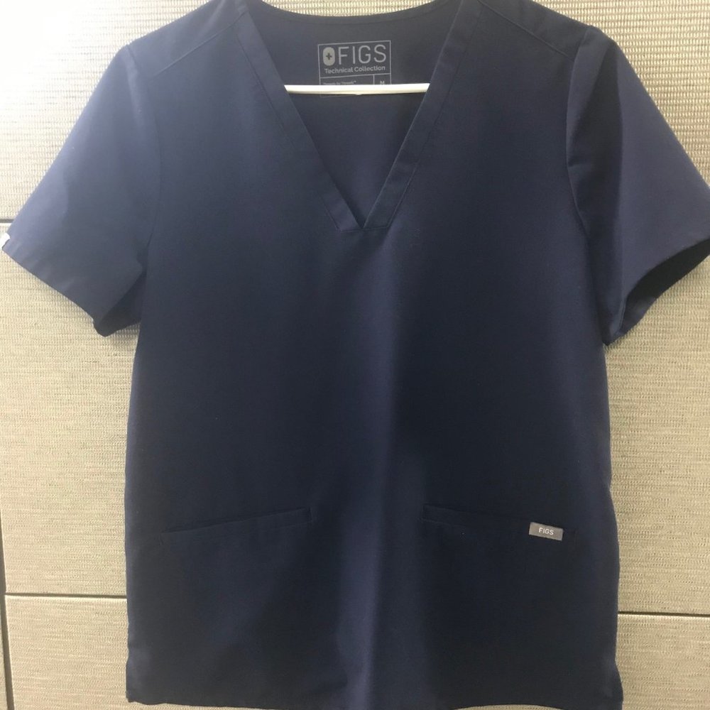 Figs Scrub Top Casma Medium Navy